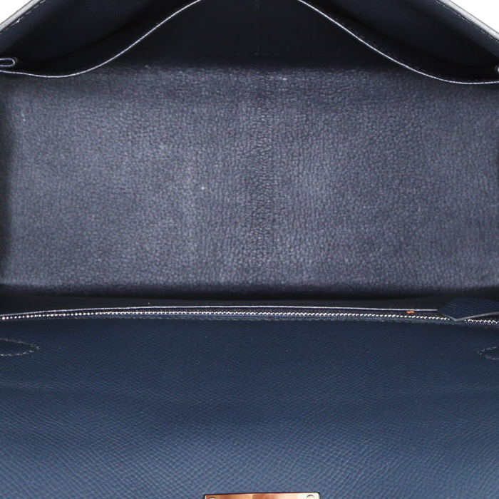 Borsa Hermès Kelly 28 cm in pelle Epsom blu indaco - Detail D3