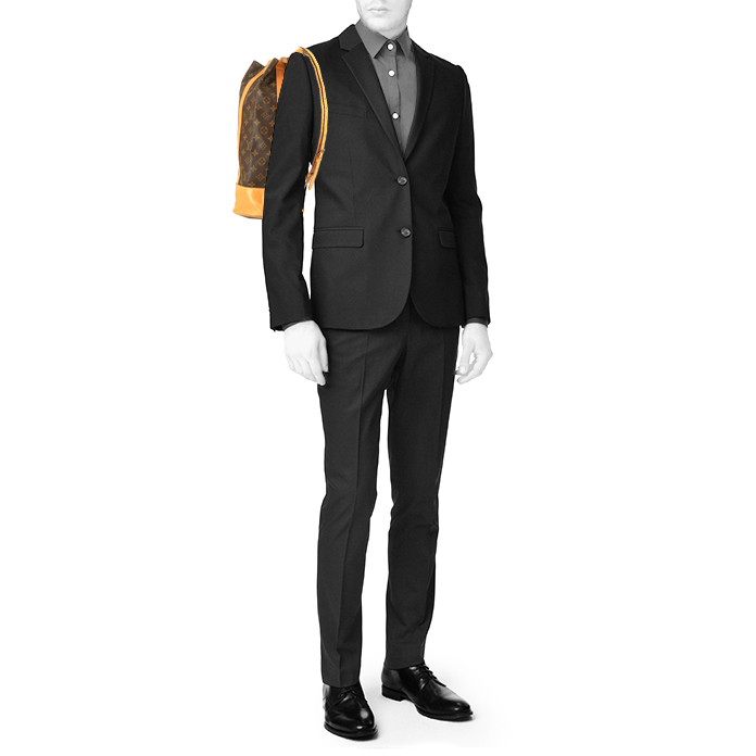 Louis Vuitton Randonnée backpack in brown monogram canvas and natural leather - Detail D1