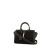 Yves Saint Laurent Chyc handbag in black leather and black raphia - 00pp thumbnail