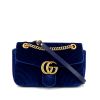 Gucci GG Marmont shoulder bag in blue quilted velvet - 360 thumbnail