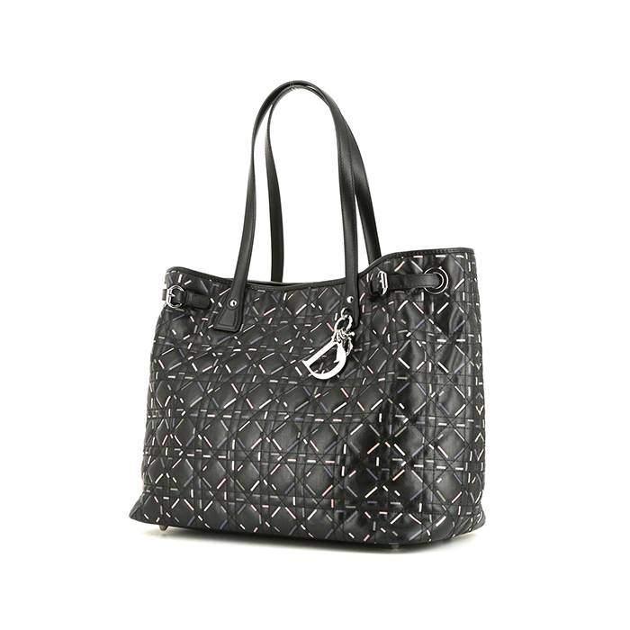 Dior Panarea shopping bag in black canvas cannage and black leather - 00pp