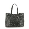 Dior Panarea shopping bag in black canvas cannage and black leather - 360 thumbnail