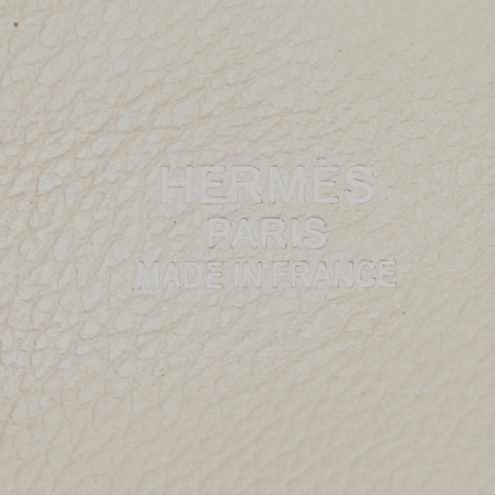 Borsa da viaggio Hermes Bolide - Travel Bag Baseball in pelle Evercolor Gris Perle e rossa - Detail D3