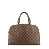 Bolso de mano Louis Vuitton Kensington en lona a cuadros revestida ébano y cuero marrón - 360 thumbnail