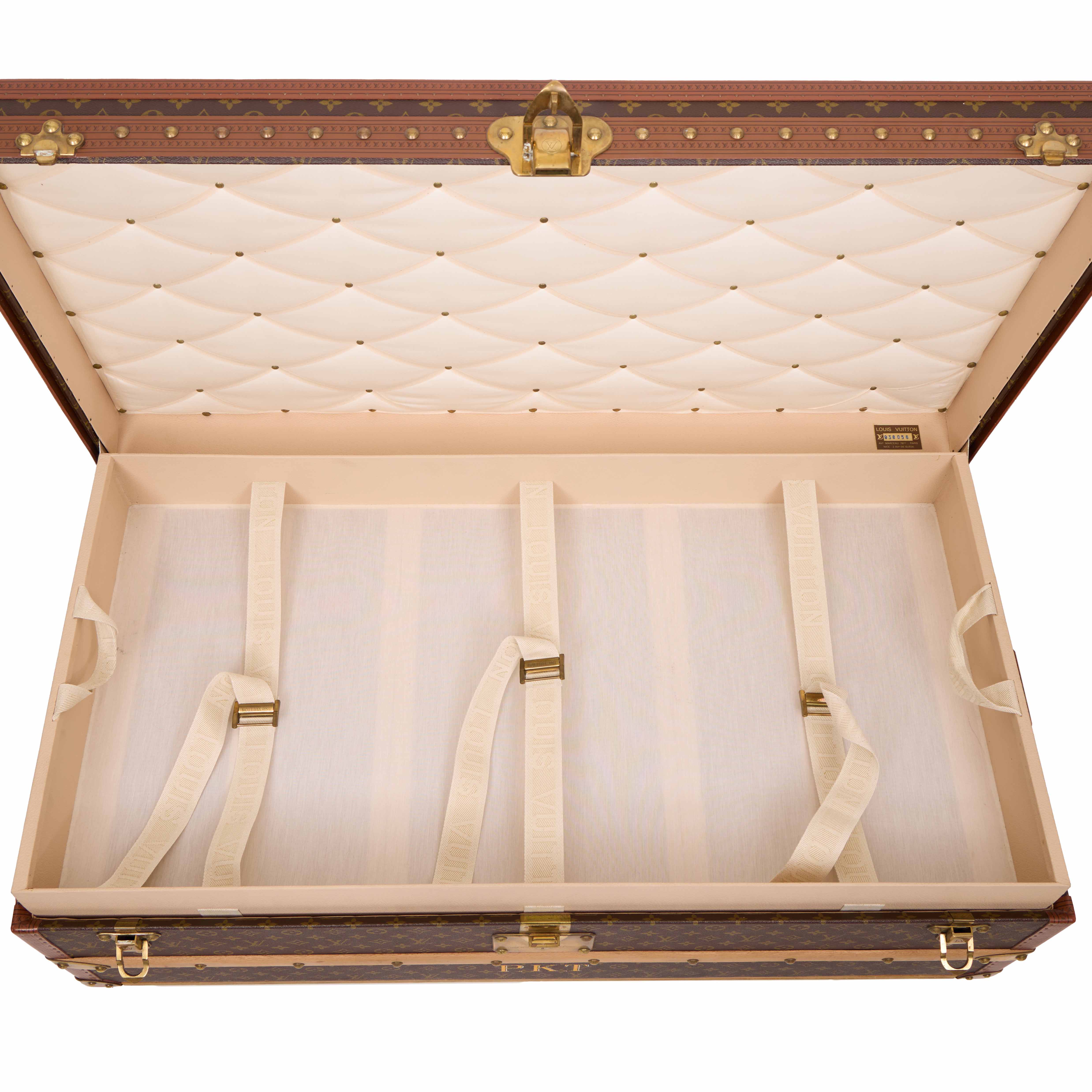 Louis Vuitton  Malle trunk  monogram canvas  and brown lozine (vulcanised fibre) - Detail D3