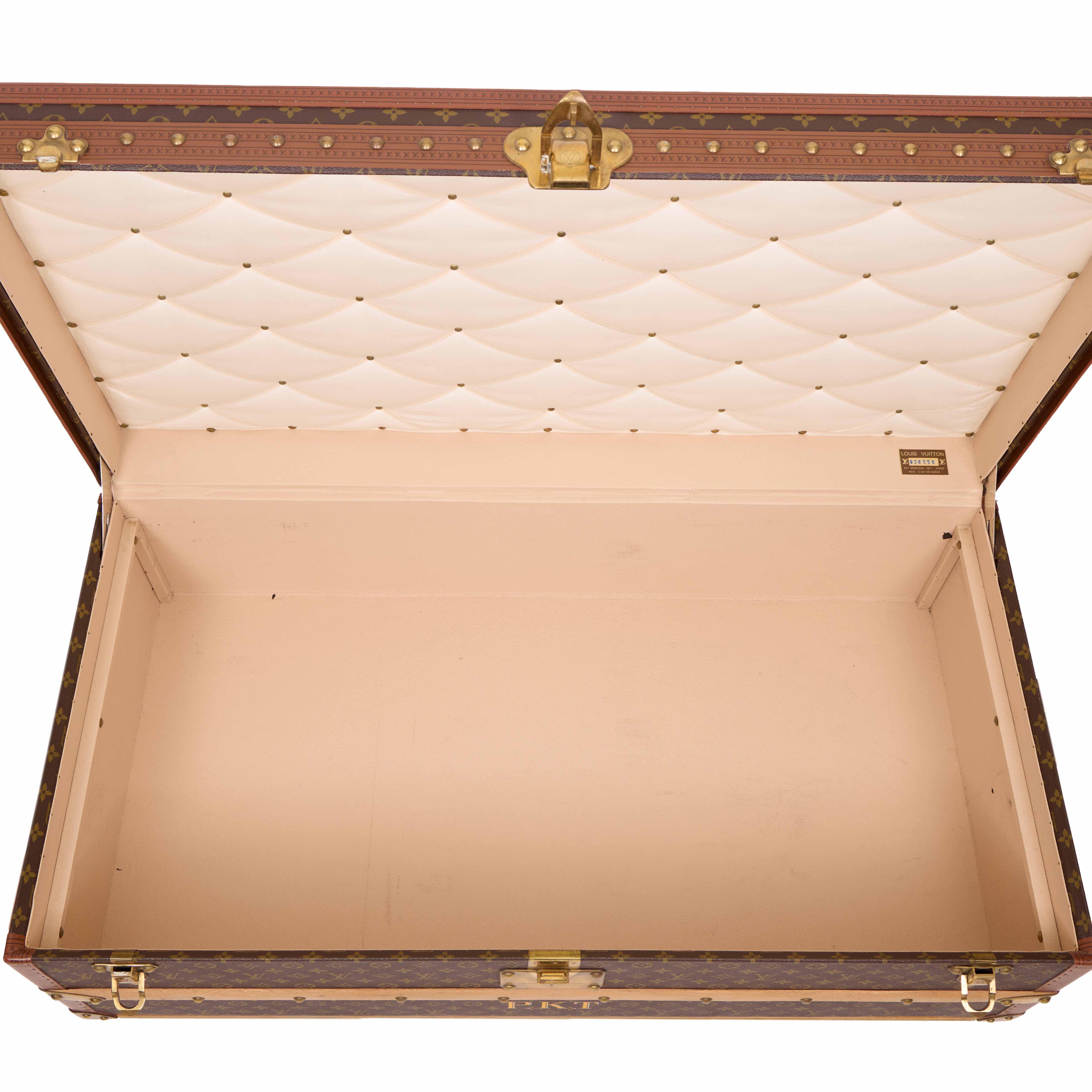 Bauletto Louis Vuitton  Malle in tela monogram e losine marrone - Detail D4