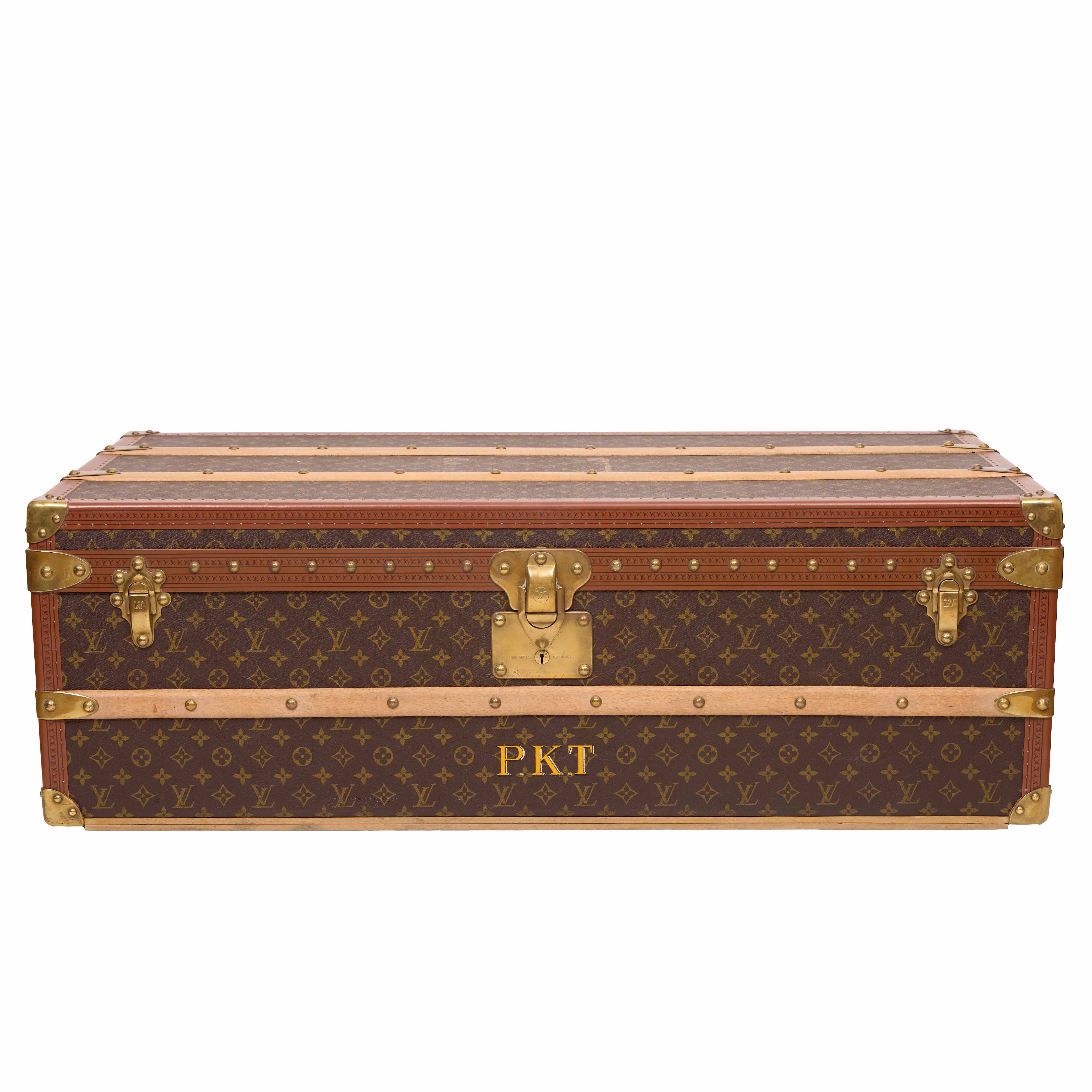 Malle Louis Vuitton  Malle en toile monogram et lozine marron - Detail D5