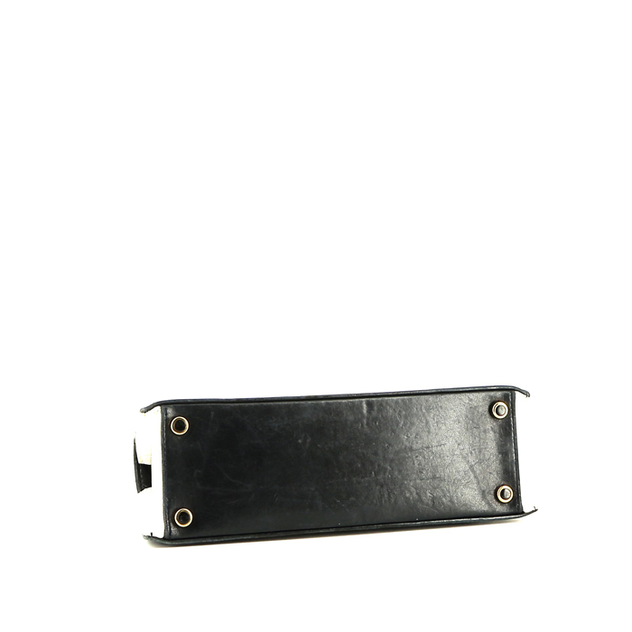 Borsa Chanel  Vintage in pelle trapuntata blu e bianca - Detail D4