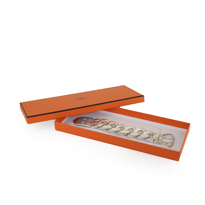 Hermès Boucle Sellier size XL bracelet in silver - Detail D2