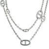 Hermes Chaine d'Ancre large model long necklace in silver - 00pp thumbnail