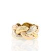 Half-articulated Poiray Tresse large model ring in white gold,  yellow gold and pink gold - 360 thumbnail