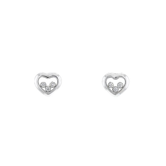 Chopard Happy Diamonds Icons 18ct White Gold Diamond Stud Earrings – Mallory
