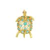 Boucheron 1960's brooch in yellow gold,  turquoises and ruby - 00pp thumbnail