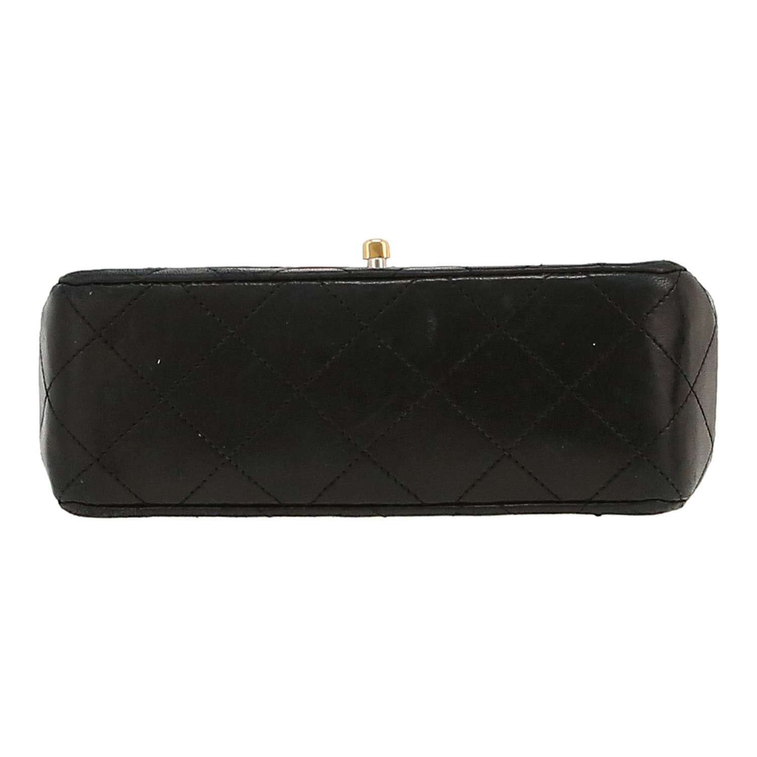 Bolso de mano Chanel  Mini Timeless en cuero acolchado negro y color burdeos - Detail D1