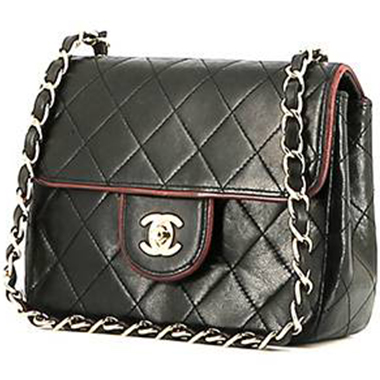 Sac à main Chanel  Mini Timeless en cuir matelassé noir et bordeaux