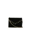 Borsa a tracolla Chanel Vintage in camoscio nero con decoro di borchie - 360 thumbnail