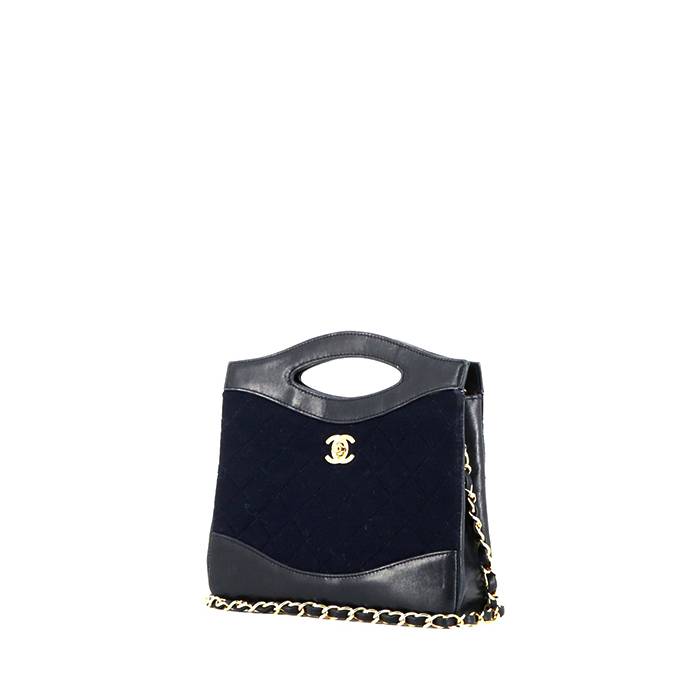 Chanel 31 Shoulder Bag in Navy Blue Quilted Jersey and Navy Blue