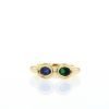 Chaumet ring in yellow gold,  emerald and sapphire - 360 thumbnail