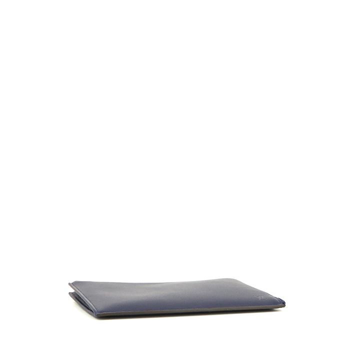 Louis Vuitton Pochette Jour small model pouch in blue grained leather - Detail D5