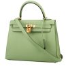 Bolso de mano Hermès  Kelly 25 cm en cuero epsom Vert Criquet - 00pp thumbnail