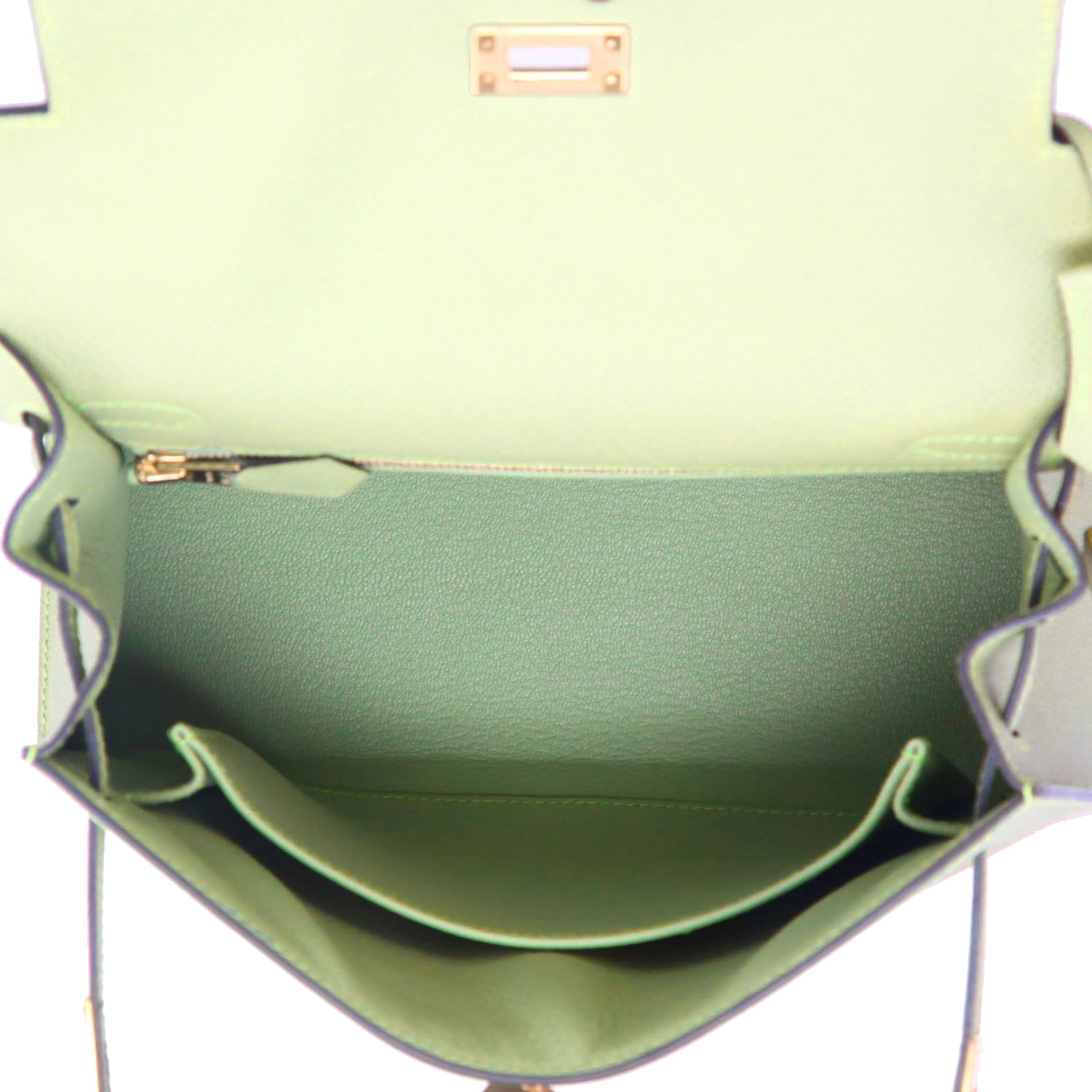 Borsa Hermès  Kelly 25 cm in pelle Epsom Vert Criquet - Detail D3