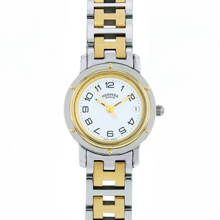 Hermes Clipper watch in stainless steel and gold plated Ref:  CL4.220 Circa  1990 - 00pp
