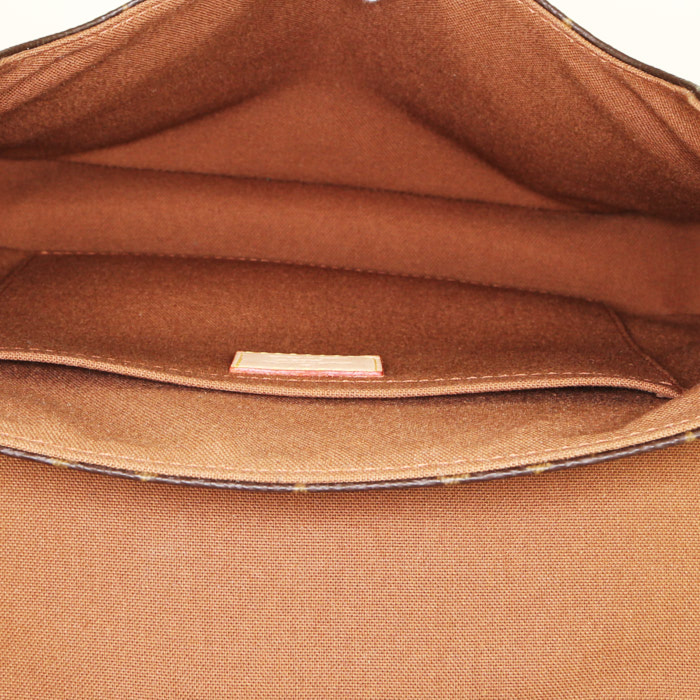 Shoulder bag in natural leather monogram canvas - Detail D3