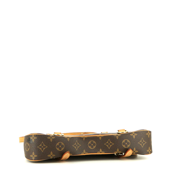 Shoulder bag in natural leather monogram canvas - Detail D5