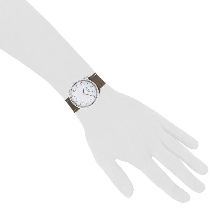Hermes Arceau watch in stainless steel Ref:  AR4.710 Circa  2000 - Detail D1