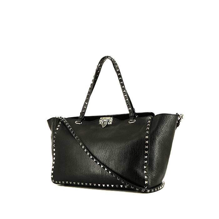 Valentino Rockstud shopping bag in black leather - 00pp