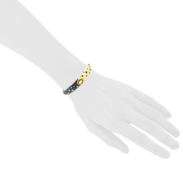 Vintage Faraone bangle in yellow gold, silver and yellow sapphire - Detail D1