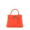 Hermès Kelly 28 cm handbag in orange Capucine togo leather - 360 thumbnail