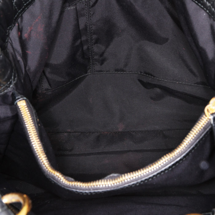 Sac à main Dior Soft Shopping en cuir cannage noir - Detail D2