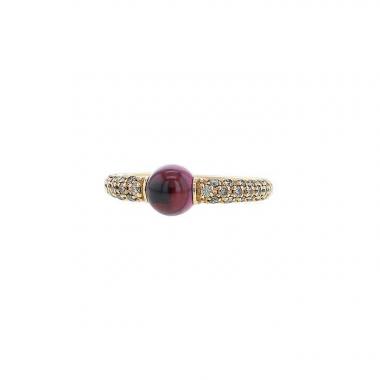 Bague Pomellato M'ama Non M'ama en or rose,  grenat et diamants brun