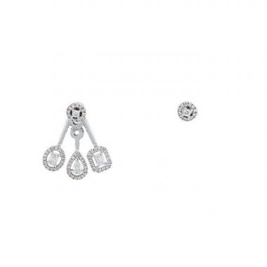 Orecchini a bottone Messika My Twin in oro bianco e diamanti