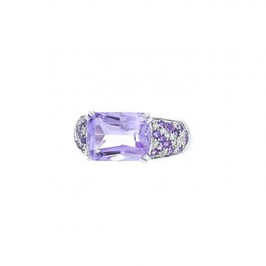 Mauboussin Désirez Amour ring in white gold,  amethysts and diamonds