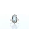 Anello Vintage in oro bianco,  acquamarina e diamanti - 360 thumbnail