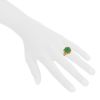 Vintage 1980's ring in yellow gold and chrysoprase - Detail D1 thumbnail