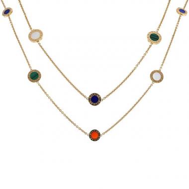 Sautoir Bulgari Bulgari Bulgari en or rose et pierres semi-précieuses