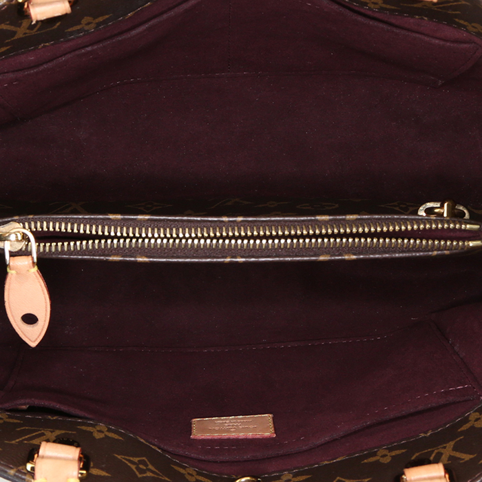 Borsa Louis Vuitton  Montaigne modello medio  in tela monogram marrone e pelle naturale - Detail D3