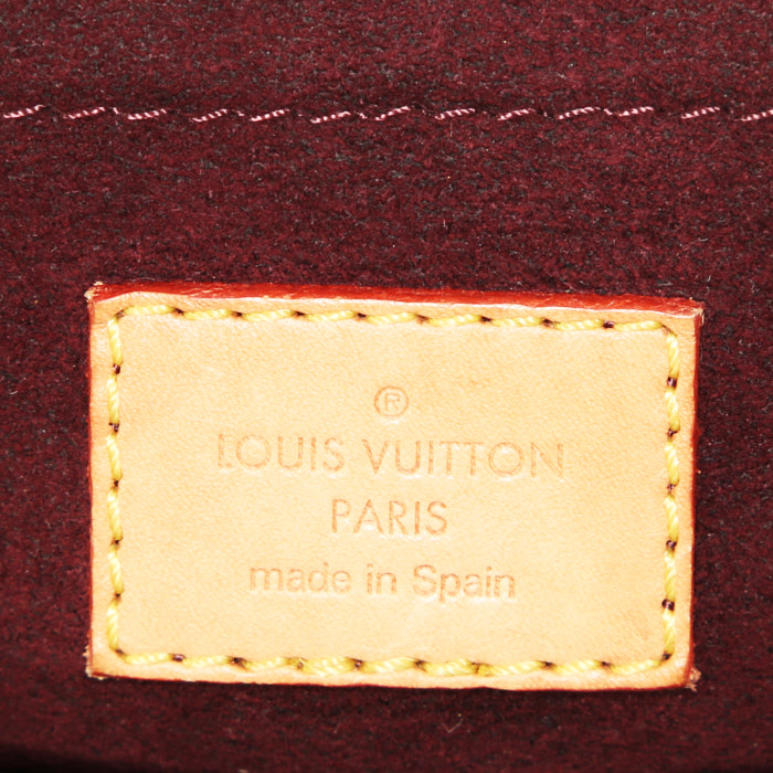 Sac à main Louis Vuitton  Montaigne moyen modèle  en toile monogram marron et cuir naturel - Detail D4
