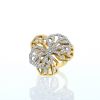 Cartier Caresse d'Orchidées ring in yellow gold,  white gold and diamonds - 360 thumbnail