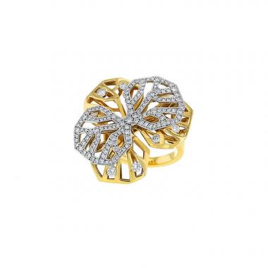 Cartier Caresse d'Orchidées ring in yellow gold,  white gold and diamonds