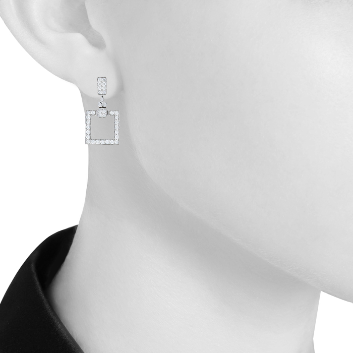 Vintage earrings in white gold and diamonds - Detail D1