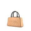 Chanel Bowling handbag in rosy beige quilted grained leather and black patent leather - 00pp thumbnail