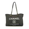 Chanel Deauville medium model shopping bag in grey denim canvas - 360 thumbnail