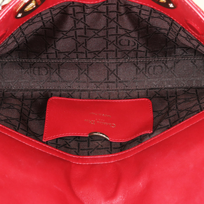 Dior Lady D-Joy handbag in red leather cannage - Detail D3