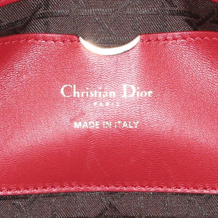 Sac à main Dior Lady D-Joy en cuir cannage rouge - Detail D4