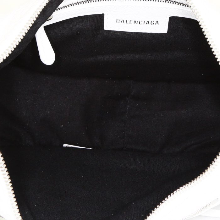 Bolso para llevar al hombro Balenciaga Cagole en cuero blanco - Detail D2