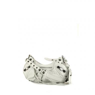 Sac porté épaule Balenciaga Cagole en cuir blanc